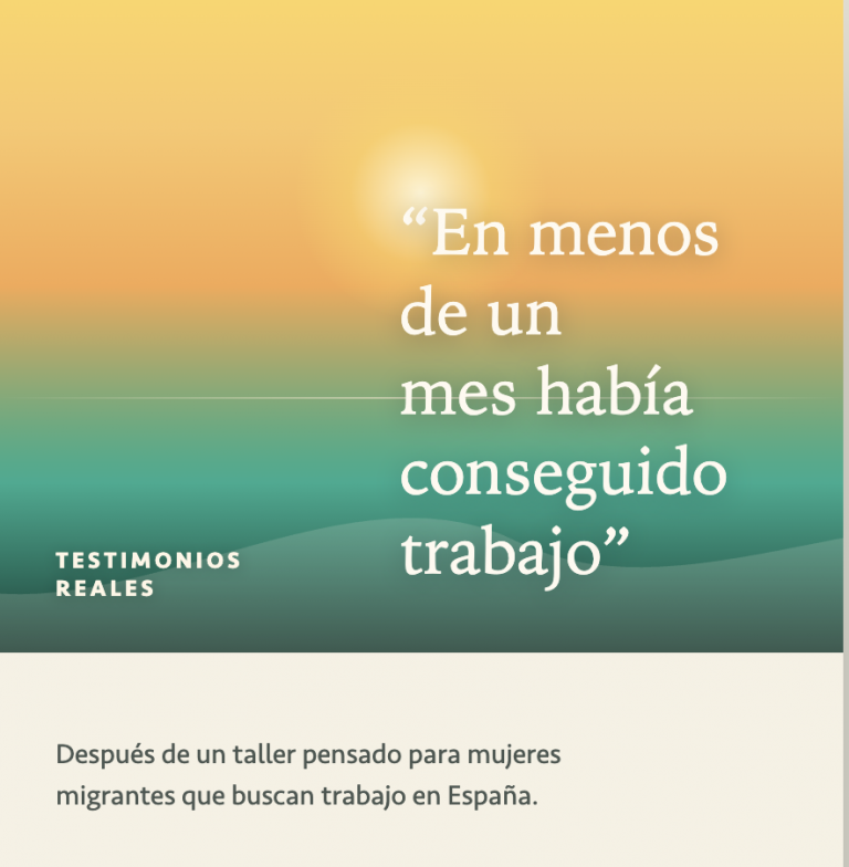 Testimonio de una clienta migrante sobre el impacto de los talleres de orientación laboral en España